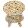 Vintage Hand Carved Solid Wood Side Table 44