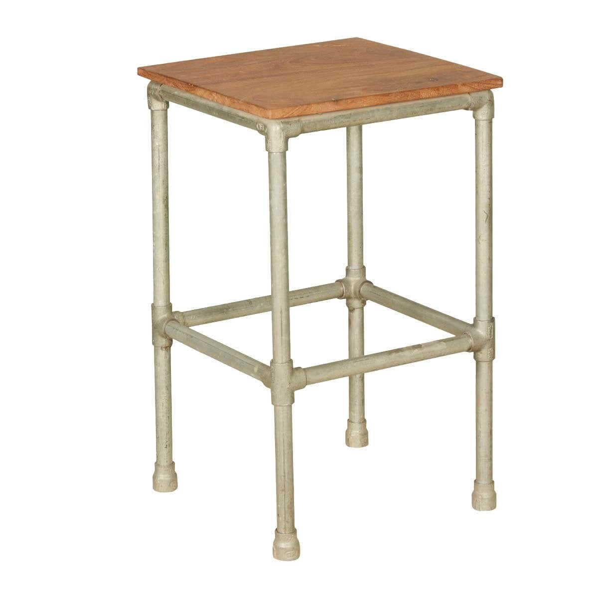Miller Industrial Solid Wood Square End Table