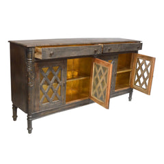French Arch Style Solid Wood 4 Door Sideboard A9