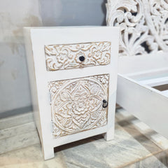 Indian Hand Carved Solid Wood Bedside Tables 94