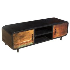 Miller Industrial Reclaimed Wood And Iron Media Tv Cabinet