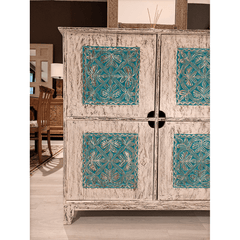 Indian Hand Carved Solid Hard Wood Cabinet D18