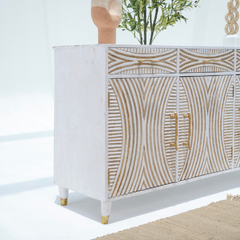Indian Hand Carved Solid Wood Sideboard S74