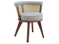 The Gileteen Wooden Rattan Haritage Dining Chair Rosewood Wood