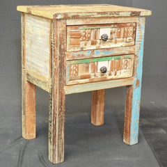 Liberty Reclaimed Wood 2 Drawer Bedside Table 60cm