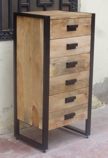 MILLER Industrial Timber Wooden And Chest of Drawers