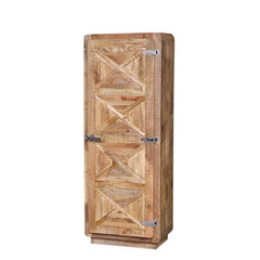 X - Design Indian Reclaimed Wood Single Door Storage Display Cabinet Natural