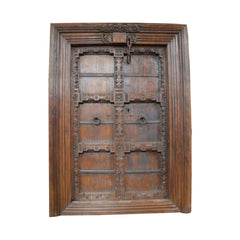 Indian Vintage Antique Hand Carved Solid Wood Door 74