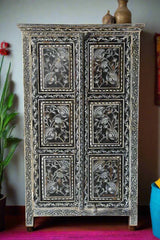Avani Indian Hand Painted Solid Wood Cabinet Wardrobe MulticolorD68