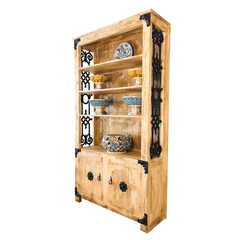 Metal Factory Industrial Indian Solid Wood & Metal Bookshelf B19