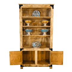 Metal Factory Industrial Indian Solid Wood & Metal Bookshelf B19