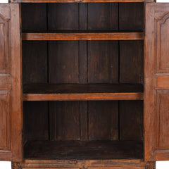 Antique Indian Hand Carved Solid Wood Almirah Cabinet Wardrobe 02