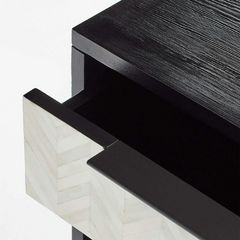 Bone Inlay Solid Wood 2 Drawer Bedsides Table 71