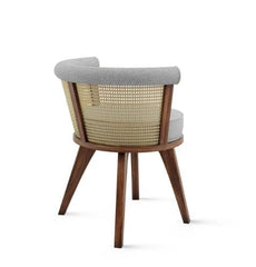 The Gileteen Wooden Rattan Haritage Dining Chair Rosewood Wood