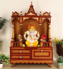 Sheesham Wood Handmade Mandir Home Temple In Brown