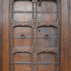 Indian Vintage Antique Hand Carved Solid Wood Door 74