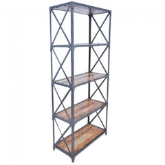 Angle Industrial Large Bookshelf Book Stand Natural 80x40x180cm