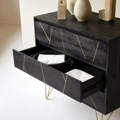 The Attic Clapham Wooden Chest of Drawer Black