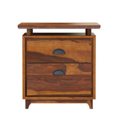 Hondah Rustic Solid Wood 2 Drawer File Cabinet