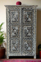 Avani Indian Hand Painted Solid Wood Cabinet Wardrobe MulticolorD68