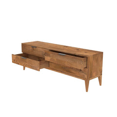 The Attic Hand Carved Mango Wood TV Unit White 69