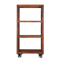 Boulder 3 Shelf Industrial Rolling Bookcase