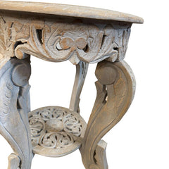 Vintage Hand Carved Solid Wood Side Table 44