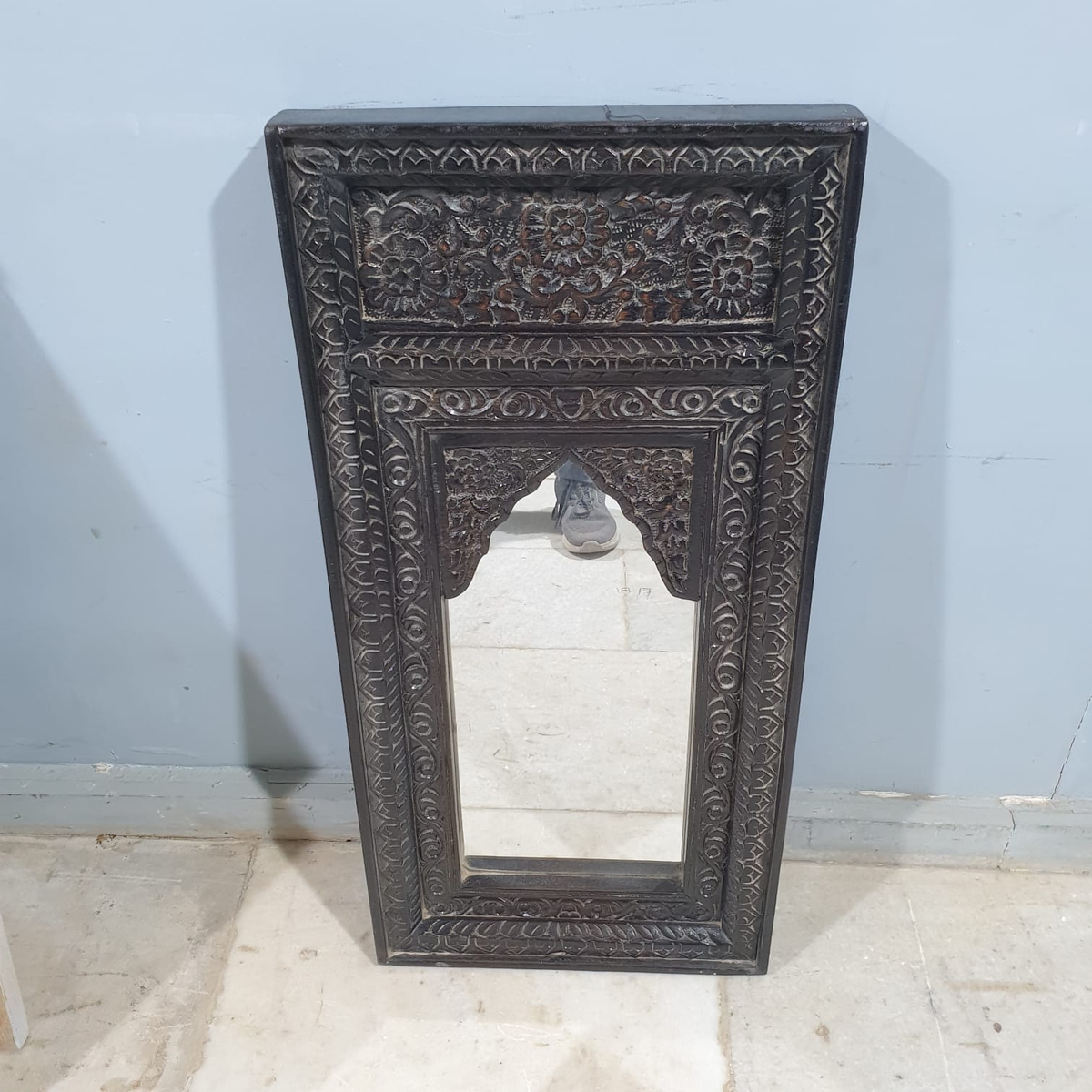 Handcrafted Indian Furniture Carved Wooden Mirror Frame 37X7X77CM