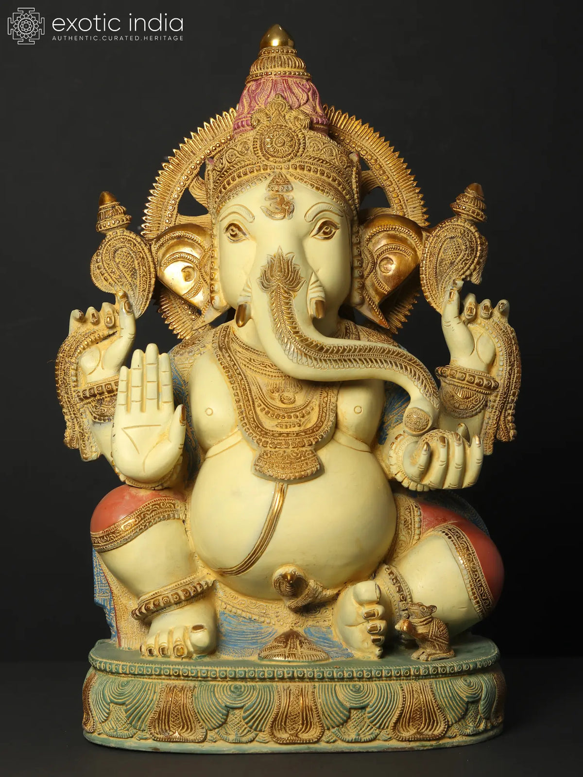 Indian Lord Ganesha Handmade Brass Statue