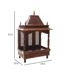 Sheesham Wood Handmade Mandir Home Temple In Brown