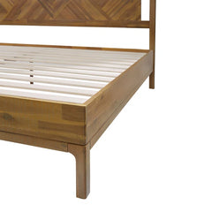 The Gileteen Solid Wood King Sized Bed in Rustic Dark Brown