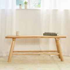 Indian Hand Carved Solid Wood Bench B5