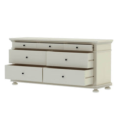 Blanc Indian Solid Wood Chest Of Drawers With 7 Drawer Large Bedroom Dresser