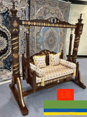 Maharaja Indian Hand Carved Painted 2 seater Swing