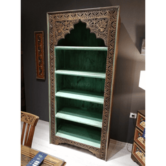 Mehrab Indian Hand Carved Solid Wood Bookshelf B2