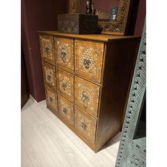 Hand Carved Solid Hard Wood Dresser Chest of Drawers D4