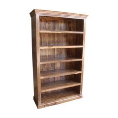 Indian Solid Wood Large Open Bookcase Natural D45 x W120 x H200 cm