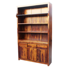 Boston Kompact Light Solid Wood Large Bookcase With Drawers