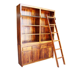 Boston Kompact Light Solid Wood Large Bookcase With Drawers