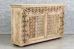 Handmade Indian Furniture Solid Hard Wood Jali Carvings Sideboard