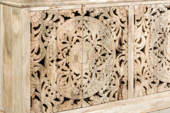 Handmade Indian Furniture Solid Hard Jali Carvings Sideboard