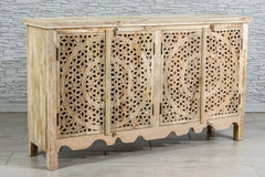 Handmade Indian Furniture Solid Hard Wood Jali Carvings Sideboard