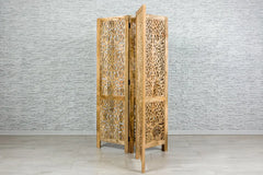 Handmade Indian Furniture Wooden Partition Screen in Natural Finish