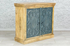 Carved Oasis Hand Carved Mango Wood 2 Doors Storage Cabinet