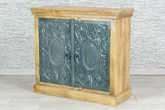 Carved Oasis Hand Carved Mango Wood 2 Doors Storage Cabinet