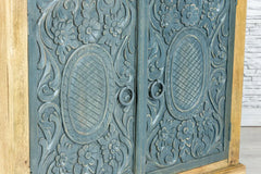 Carved Oasis Hand Carved Mango Wood 2 Doors Storage Cabinet