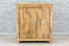 Urban Loft Handmade Solid Mango Wood Carved Chest of Drawers in Greywash