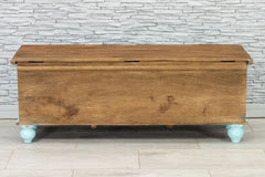 Urban Loft Handmade Solid Mango Wood Carved Blanket Trunk Box Coffee Table