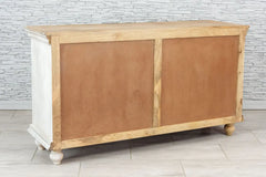 Urban Loft Handmade Solid Mango Wood Carved Chest of Drawers in White