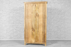 Urban Loft Handmade Solid Mango Wood Carved Brass Work Cupboard Cabinet